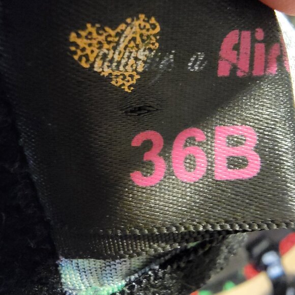 Always A Flirt Push Up Underwire Bra Black Red Roses 36B BADDIE - Picture 6 of 6